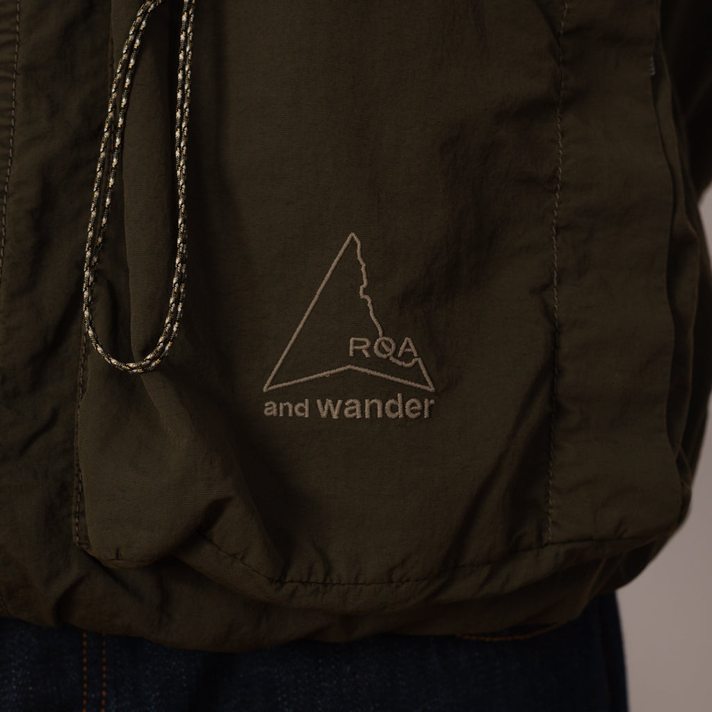 and wander Garment Dyed Hooded Jacket - Khaki