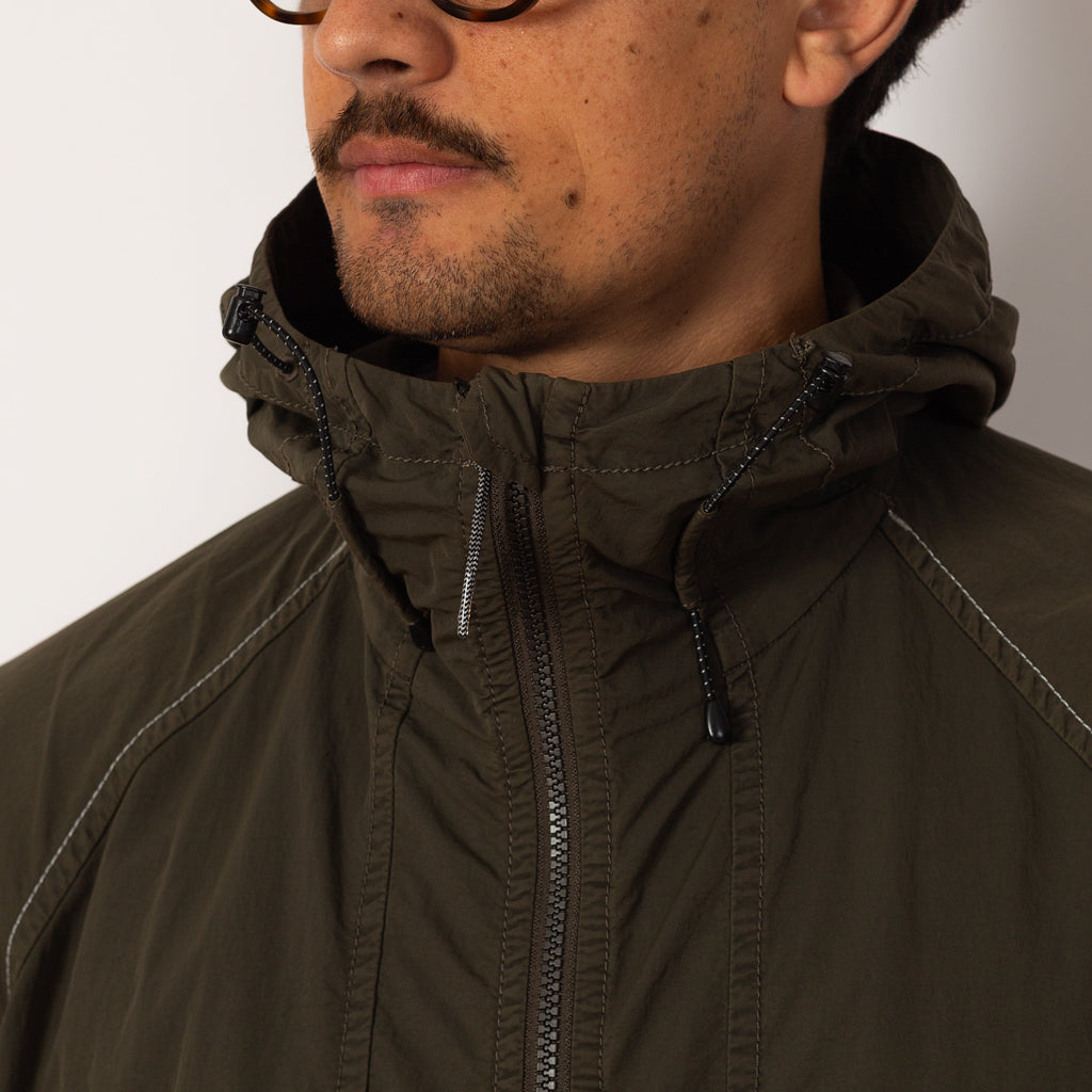 and wander Garment Dyed Hooded Jacket - Khaki
