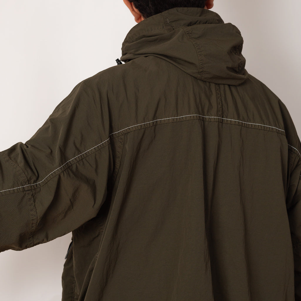 and wander Garment Dyed Hooded Jacket - Khaki