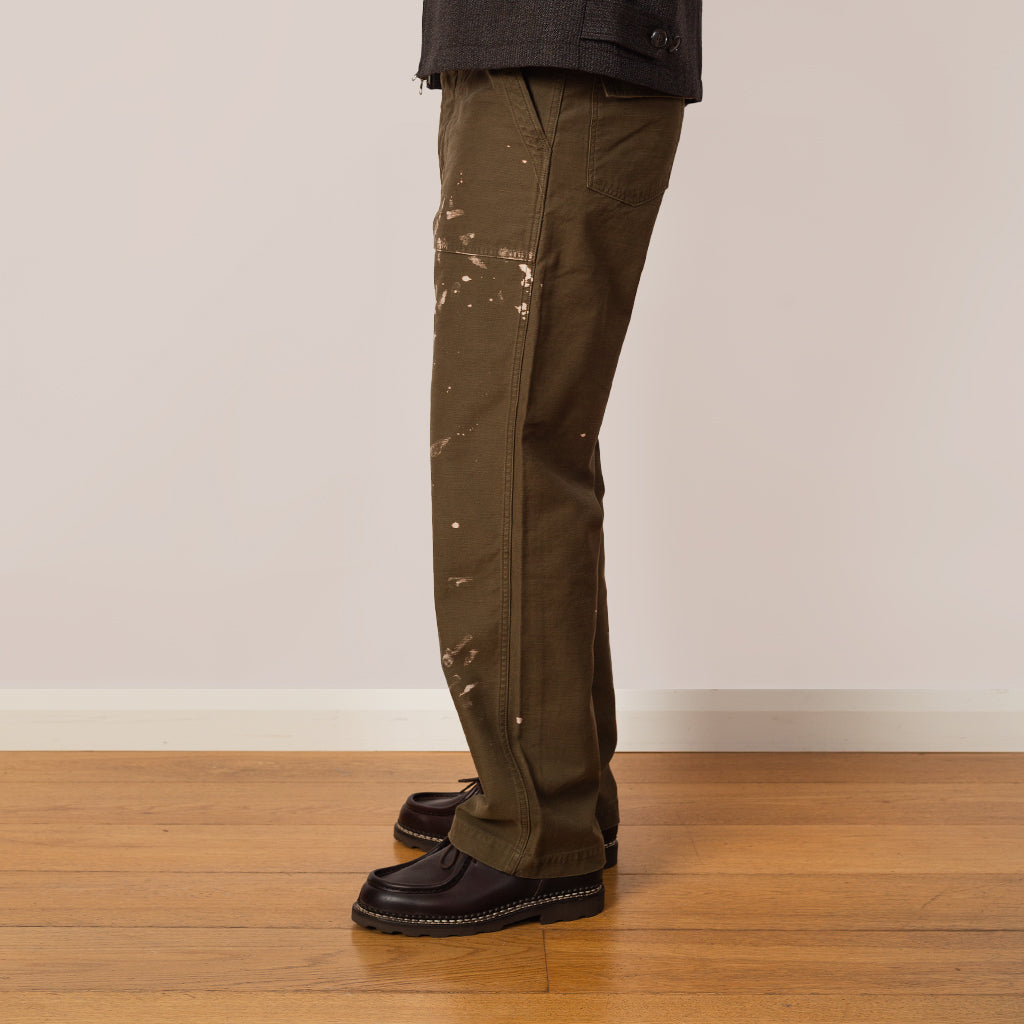 Washed Baggy Satin Bleached Baker Pant - Khaki Brown