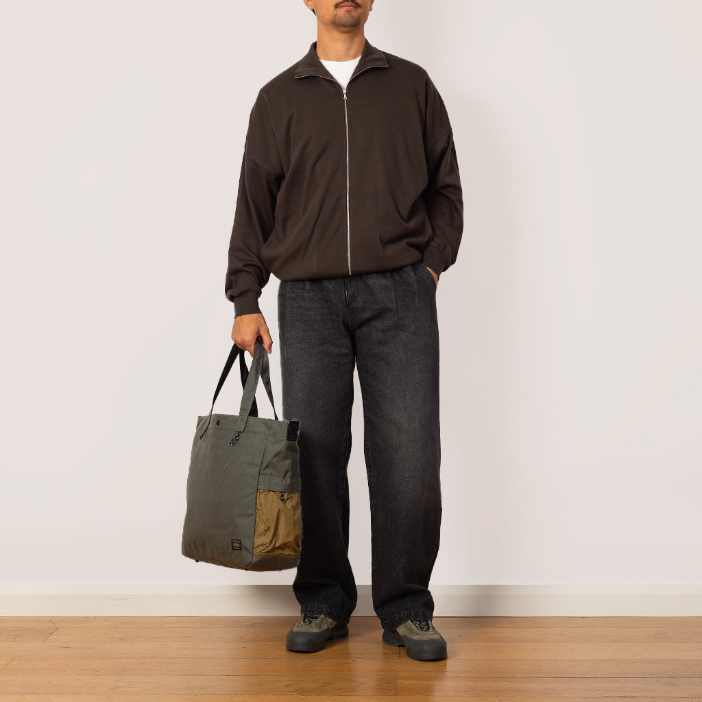 Super High Gauge Sweat Zip Blouson - Dark Brown