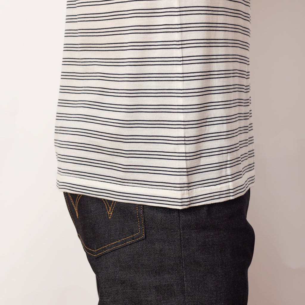 Jumbo Border Tee - White