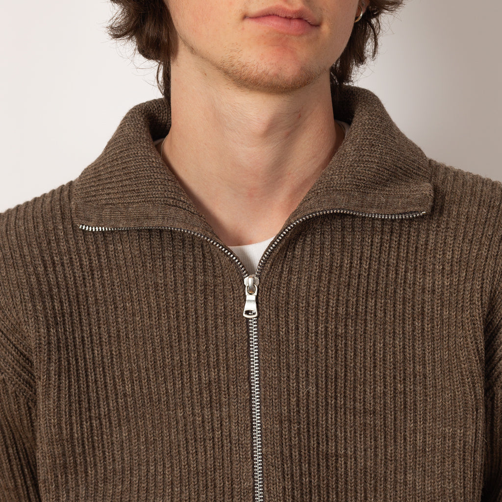 Navy Full Zip with Pockets - Natural Taupe