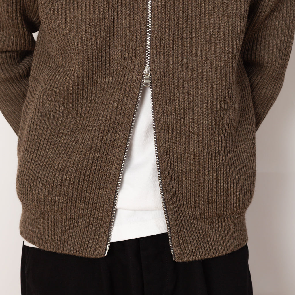 Navy Full Zip with Pockets - Natural Taupe