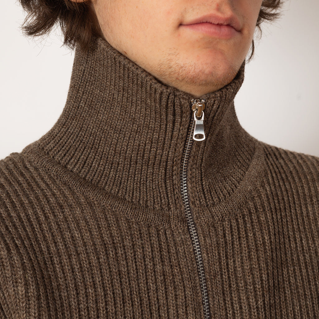 Navy Full Zip with Pockets - Natural Taupe