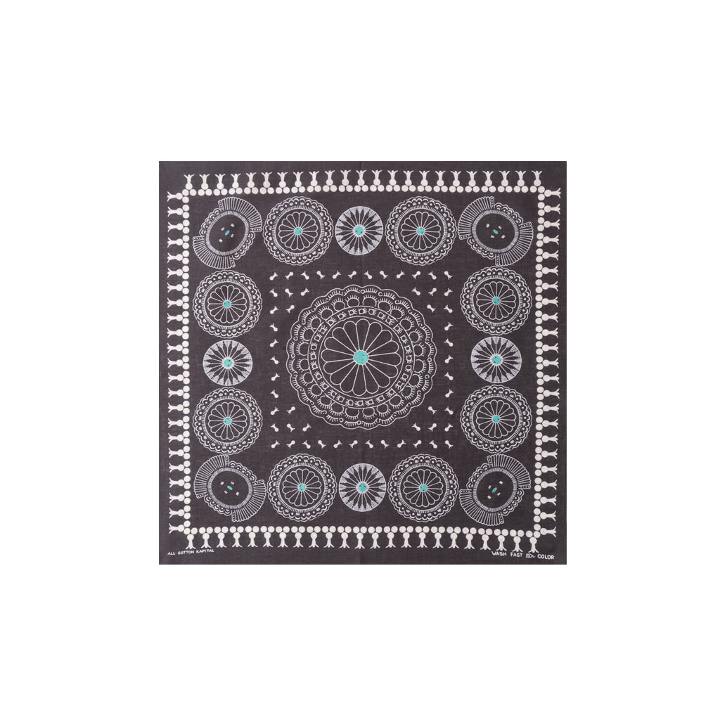 Fastcolor Selvedge Bandanna (Concho) - Black | Kapital | Peggs & son.