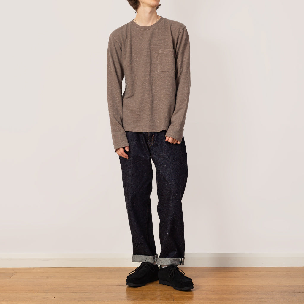 AMUSE Knit Pocket Long Sleeve T - Charcoal