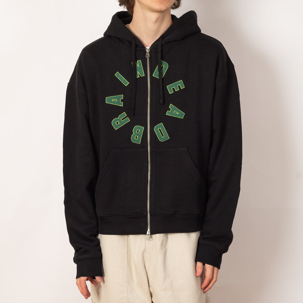 COLLEGIATE ZIP UP HOODIE - Black