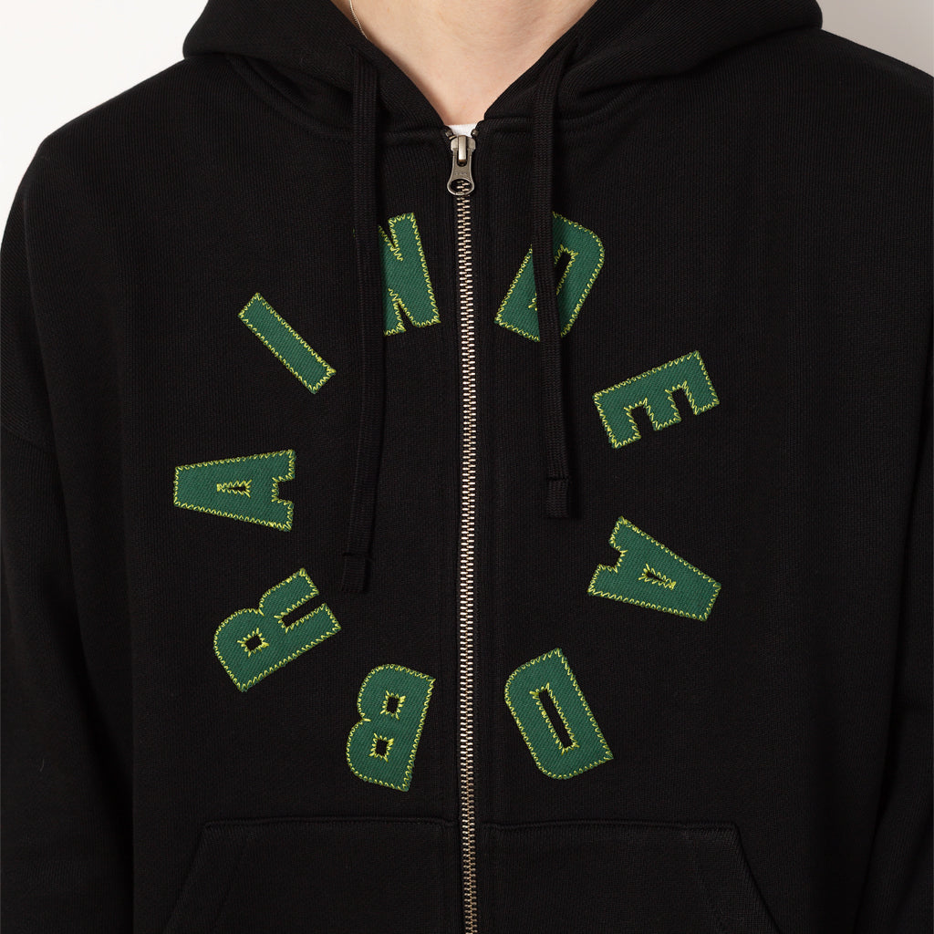 COLLEGIATE ZIP UP HOODIE - Black