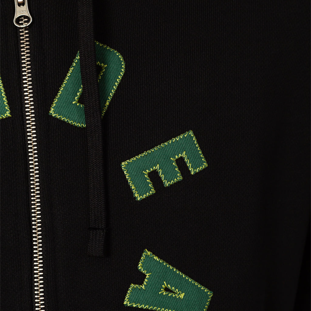COLLEGIATE ZIP UP HOODIE - Black
