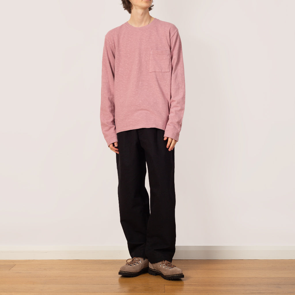 AMUSE Knit Pocket Long Sleeve T - Pink