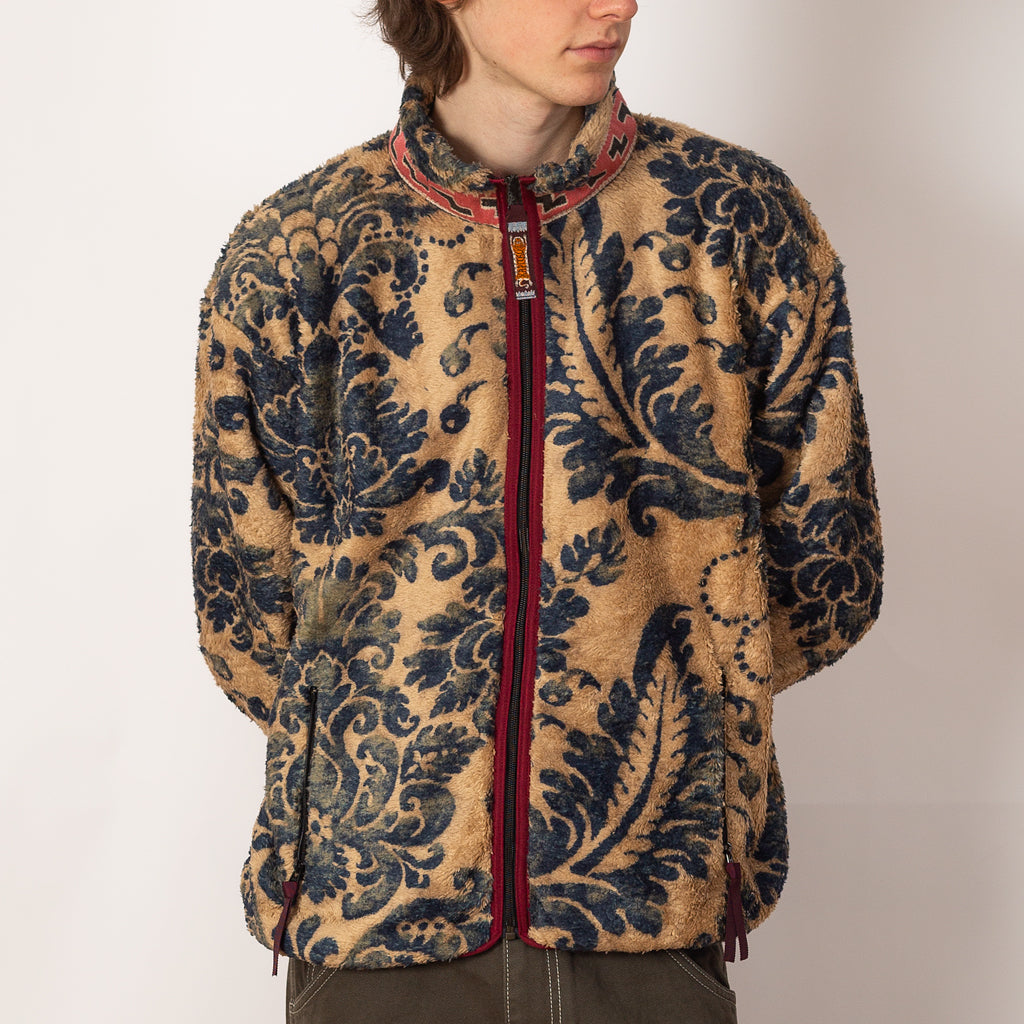 Virgin Mary Damask Fleece Zip Blouson - Beige