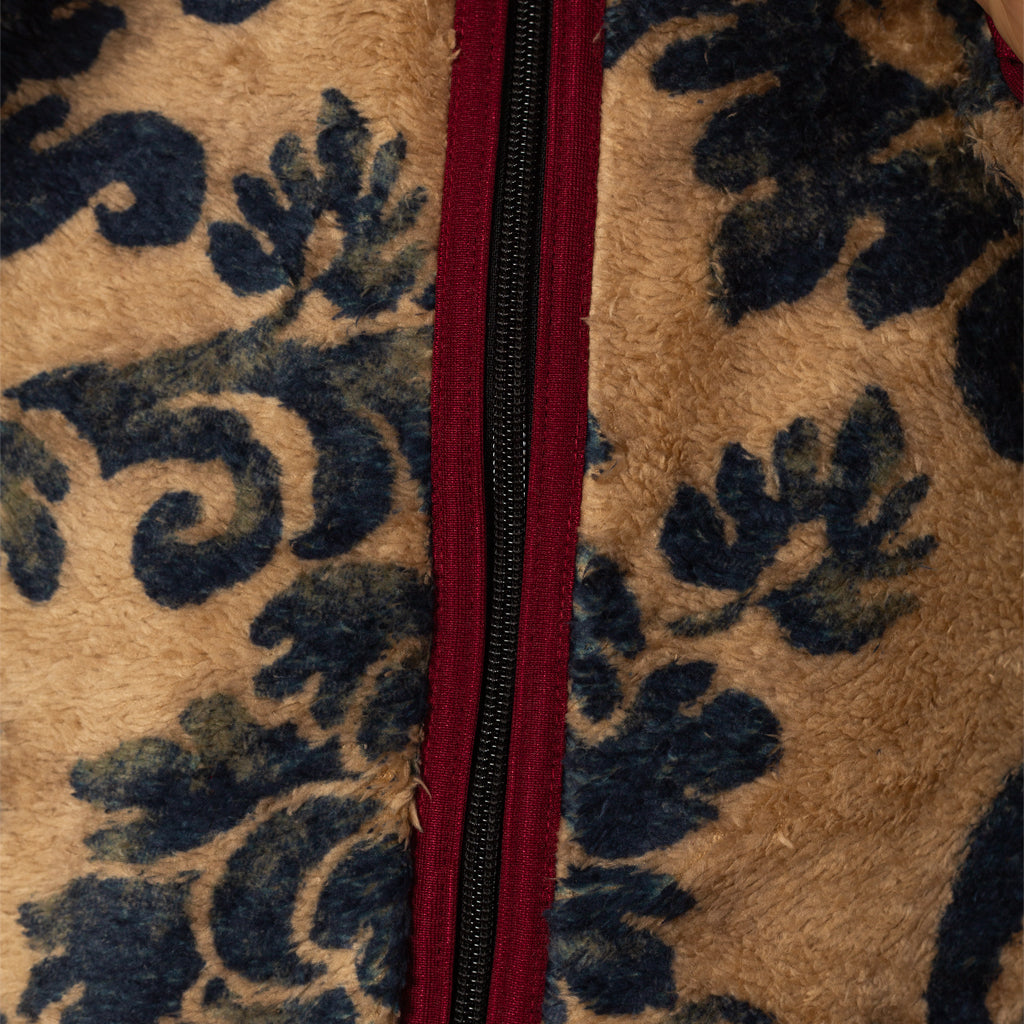 Virgin Mary Damask Fleece Zip Blouson - Beige