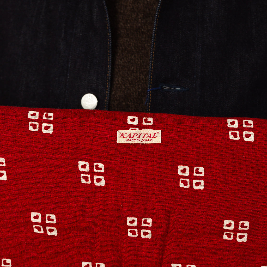 Linen Rayon Kesa Bandana Scarf - Red