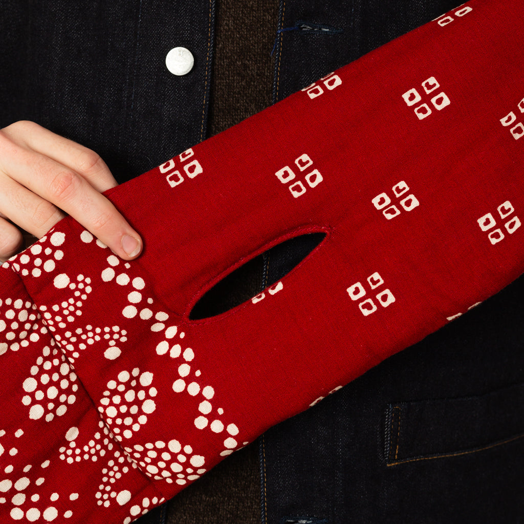 Linen Rayon Kesa Bandana Scarf - Red