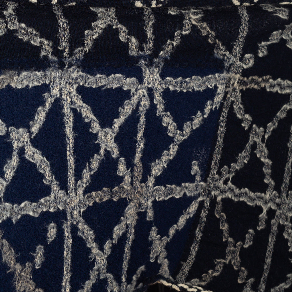 Fulling Wool HAPPY Scarf SASHIKO - Navy