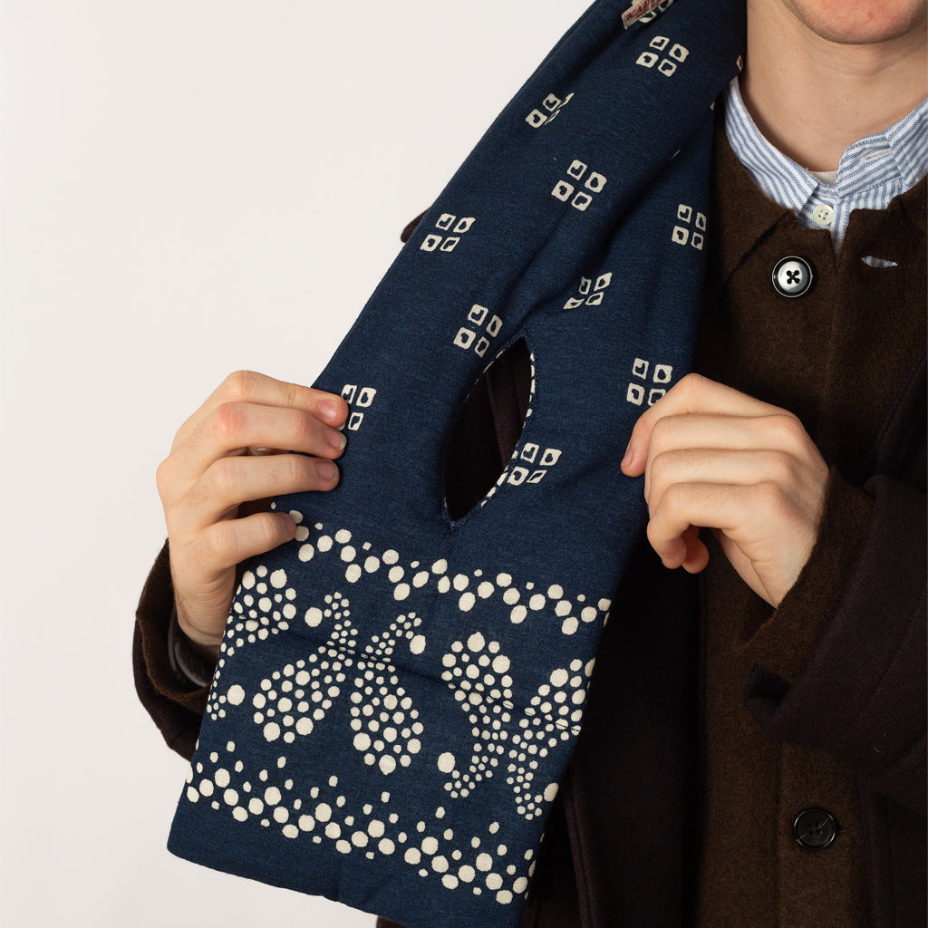 Linen Rayon Bandana KESA Scarf - Navy