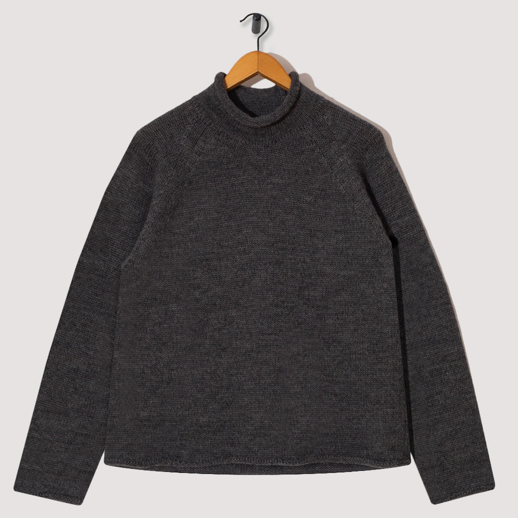 Roll Neck Knit - Grey | Ends and Means | Peggs & son.