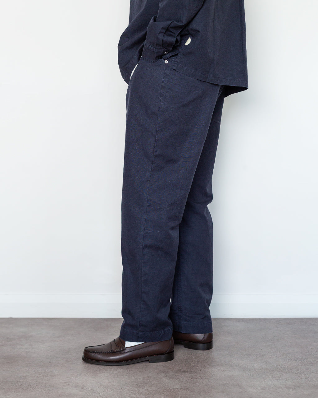 Barrell Leg Jean - Midnight Slub Linen