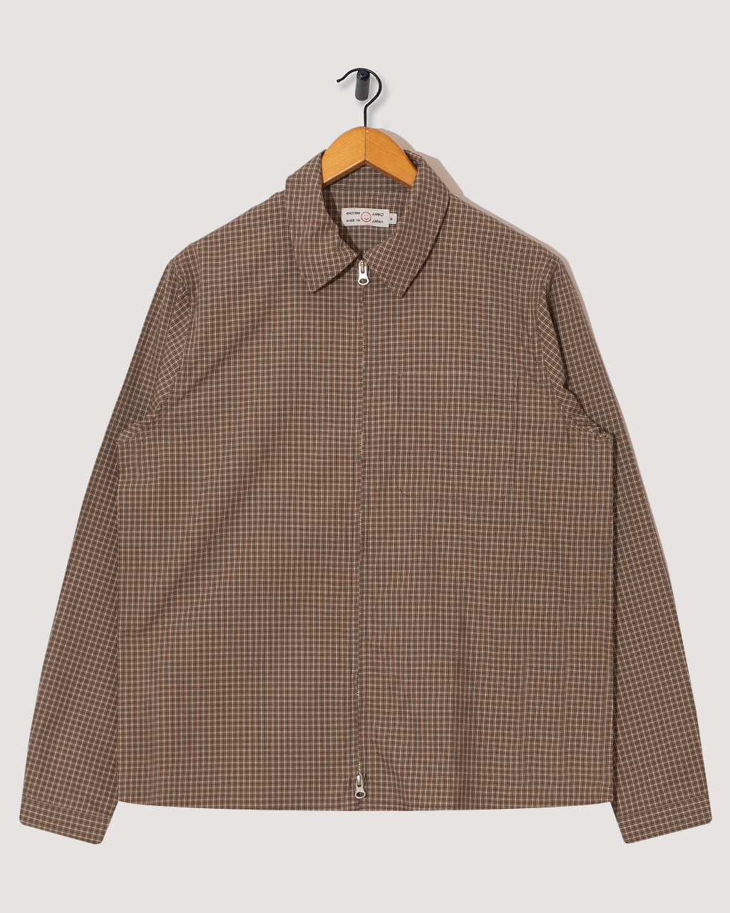 Another Zip Shirt 1.0 - Khaki/Brown Check | Another Aspect | Peggs