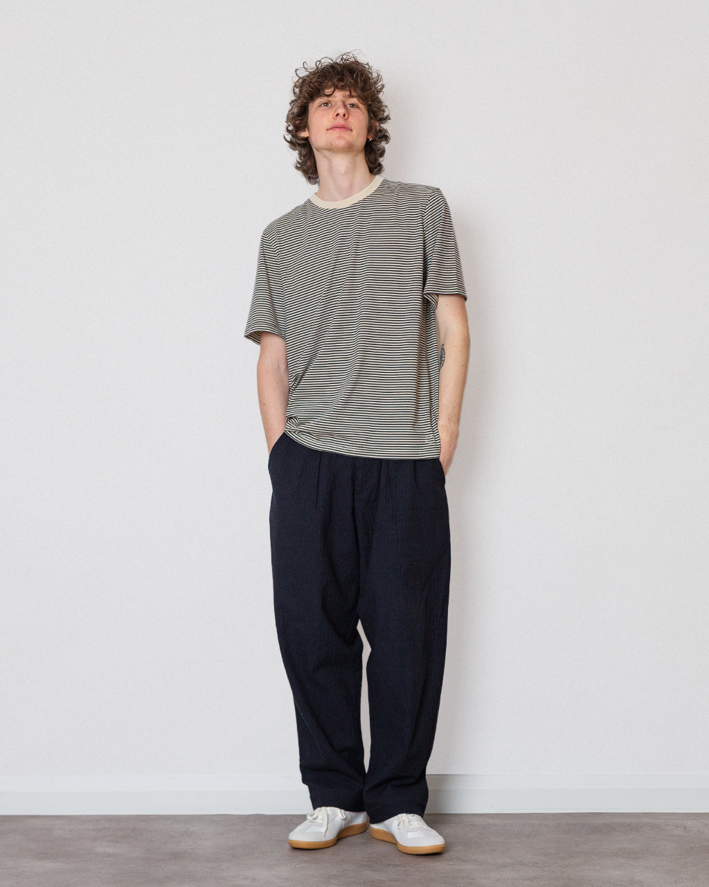 1X1 Stripe Tee - Soft Black