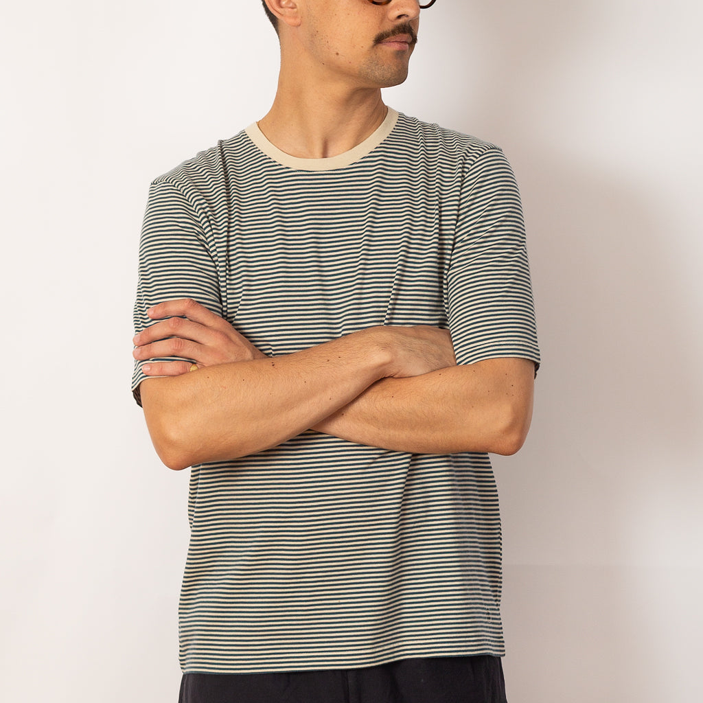 1x1 Stripe Tee - Deep Green