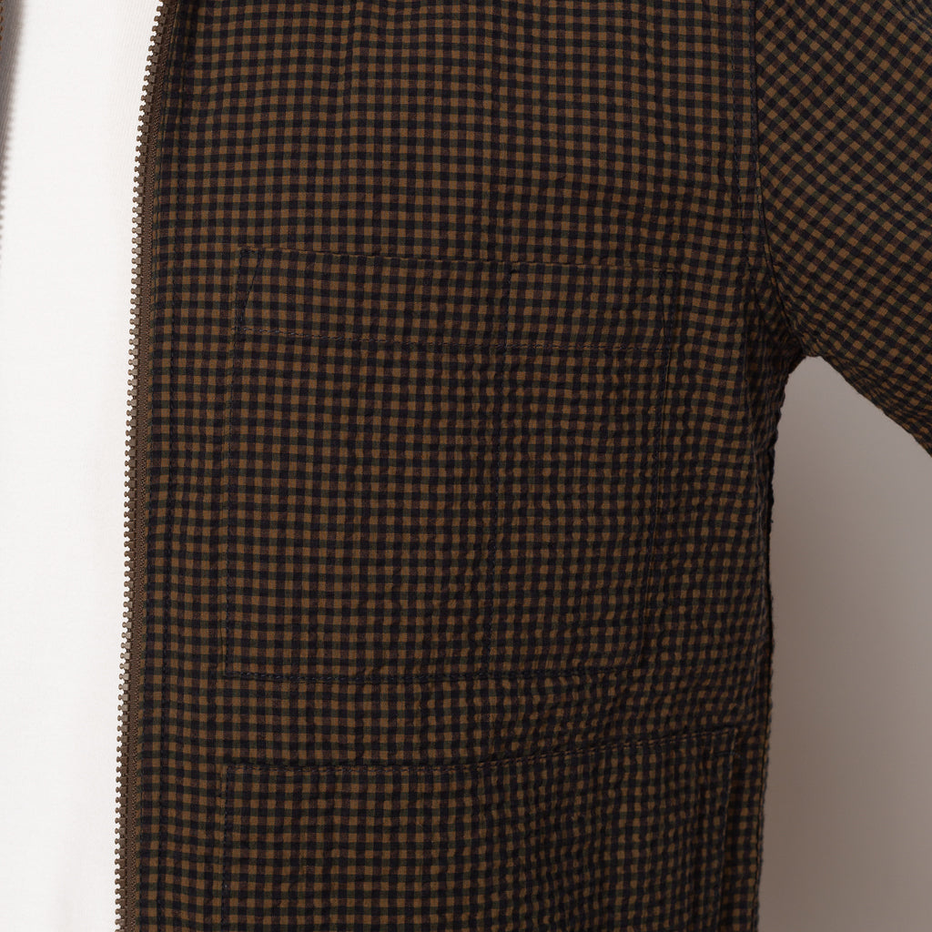 Zip Uniform Jacket - Navy Japanese Seersucker
