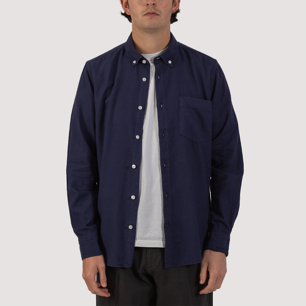 Flannel BD Shirt - Marine Deep Navy Blue