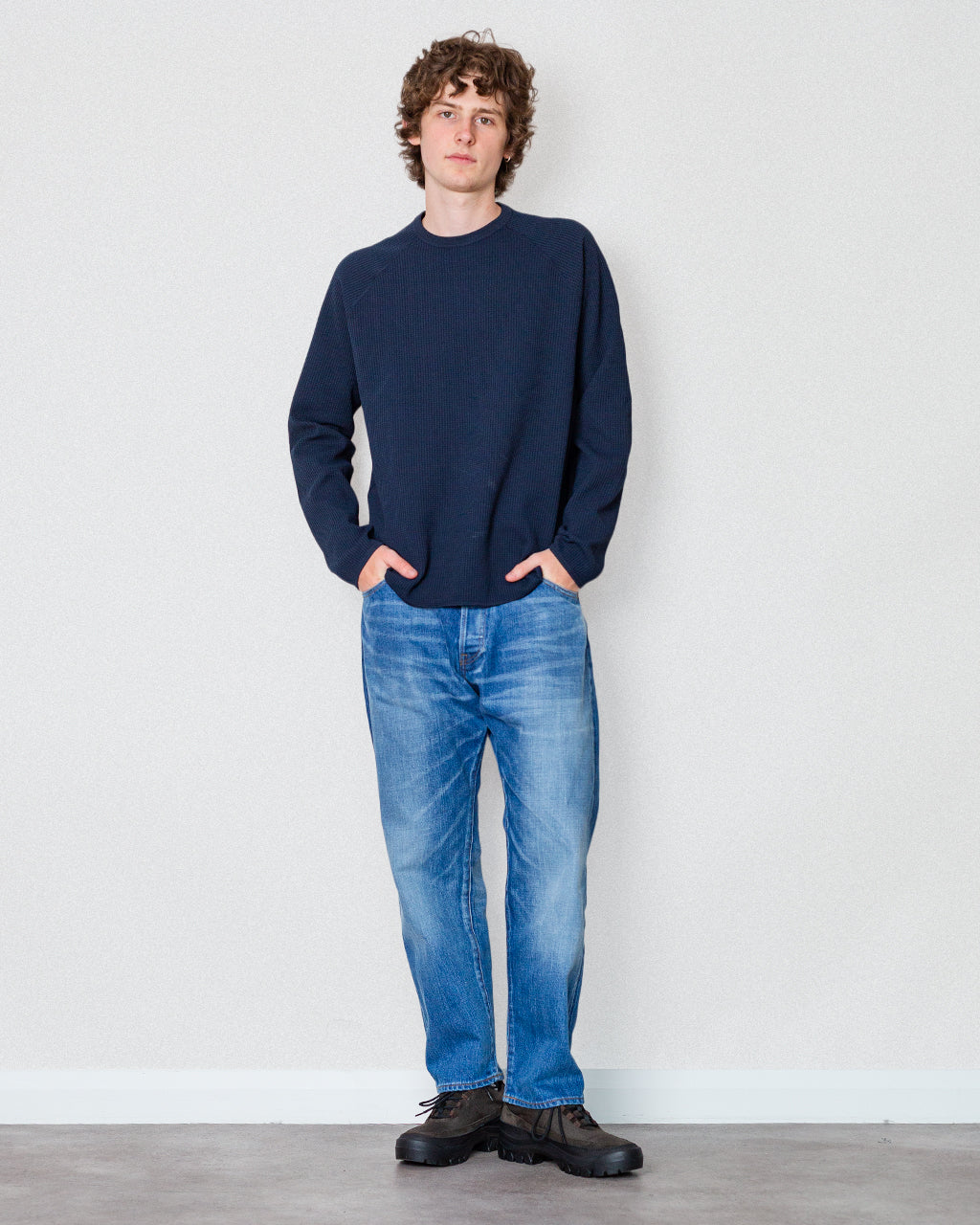 Waffle Light L/S T-Shirt - Ink Navy