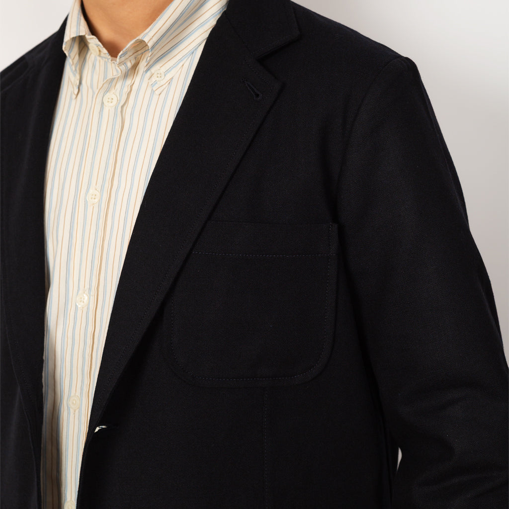 Two Button Jacket - Upcycled IT Tweed Dark Navy