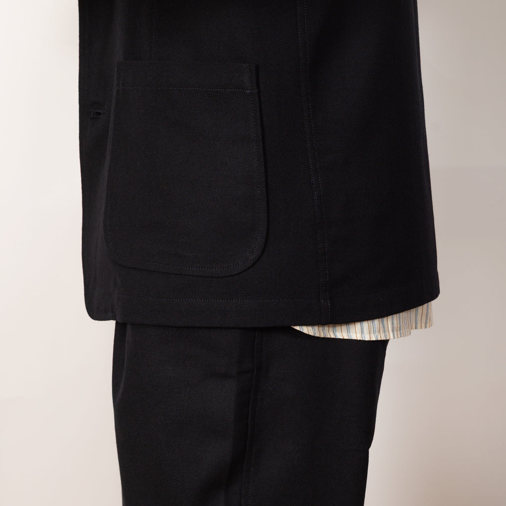 Two Button Jacket - Upcycled IT Tweed Dark Navy