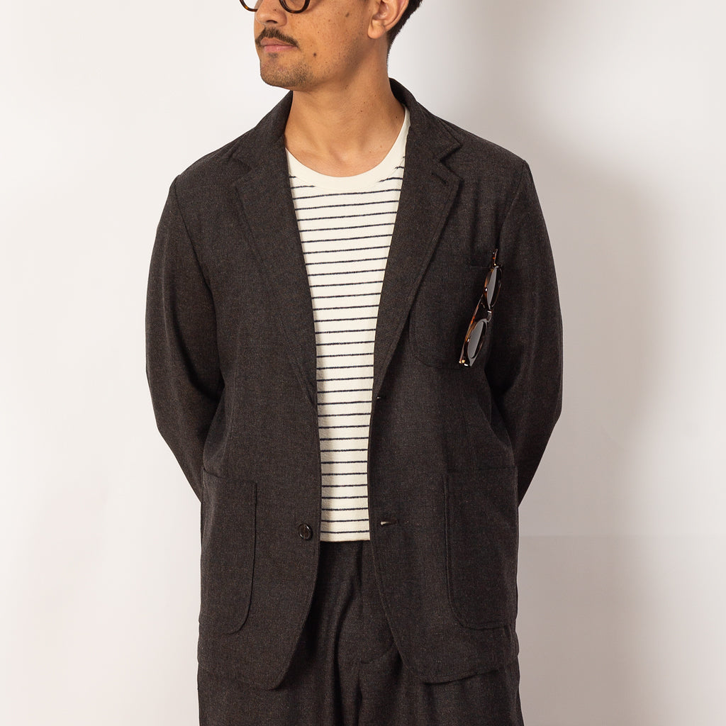 Two Button Jacket - Upcycled IT Tweed Brown