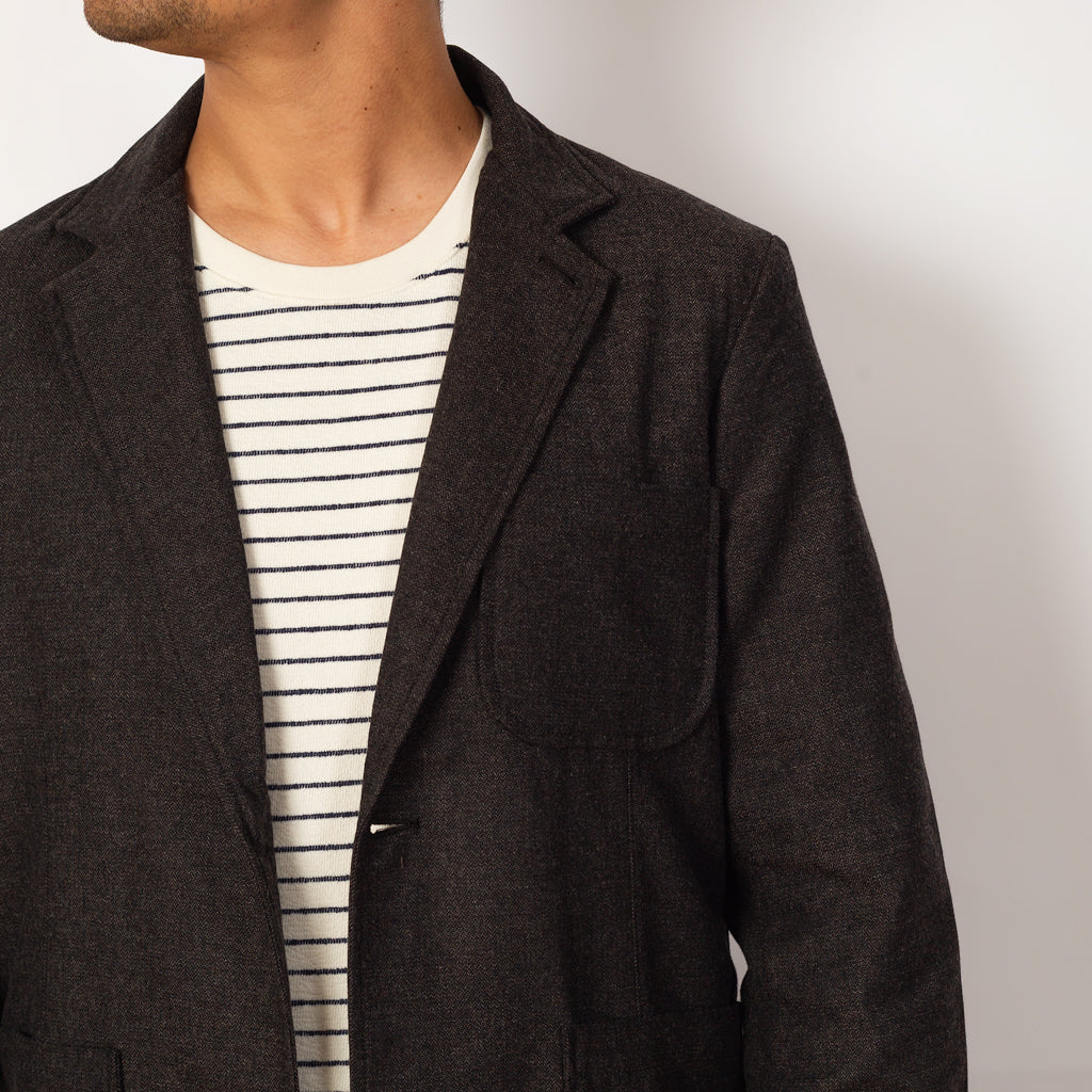 Two Button Jacket - Upcycled IT Tweed Brown