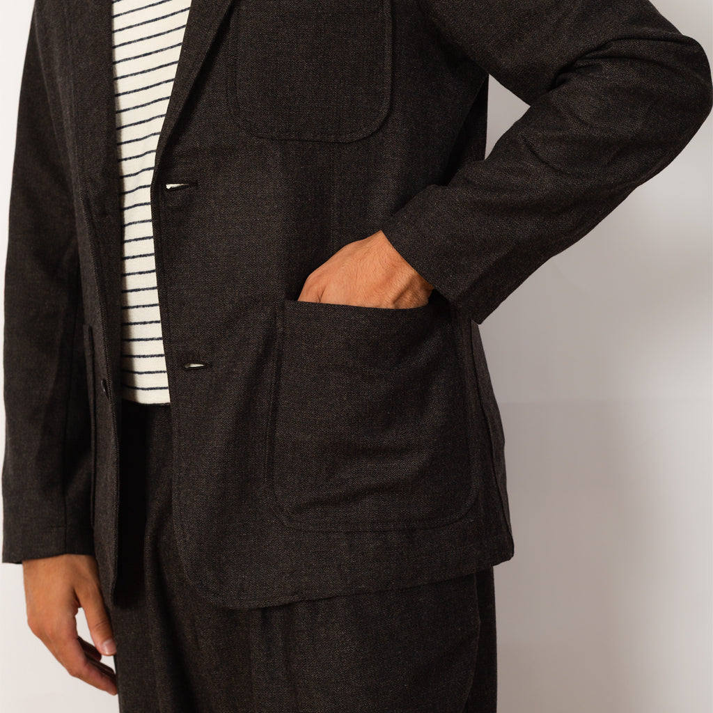 Two Button Jacket - Upcycled IT Tweed Brown