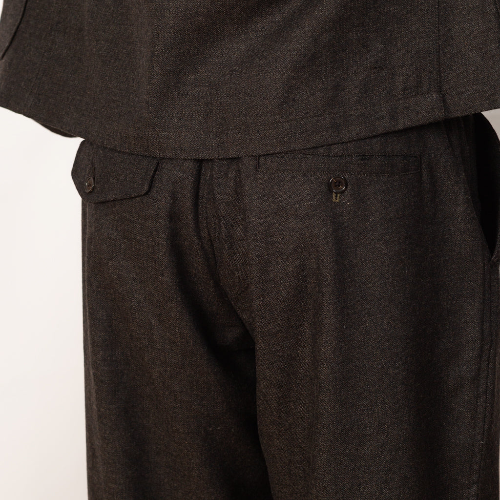Pleated Track Pant - Upcycled IT Tweed Brown