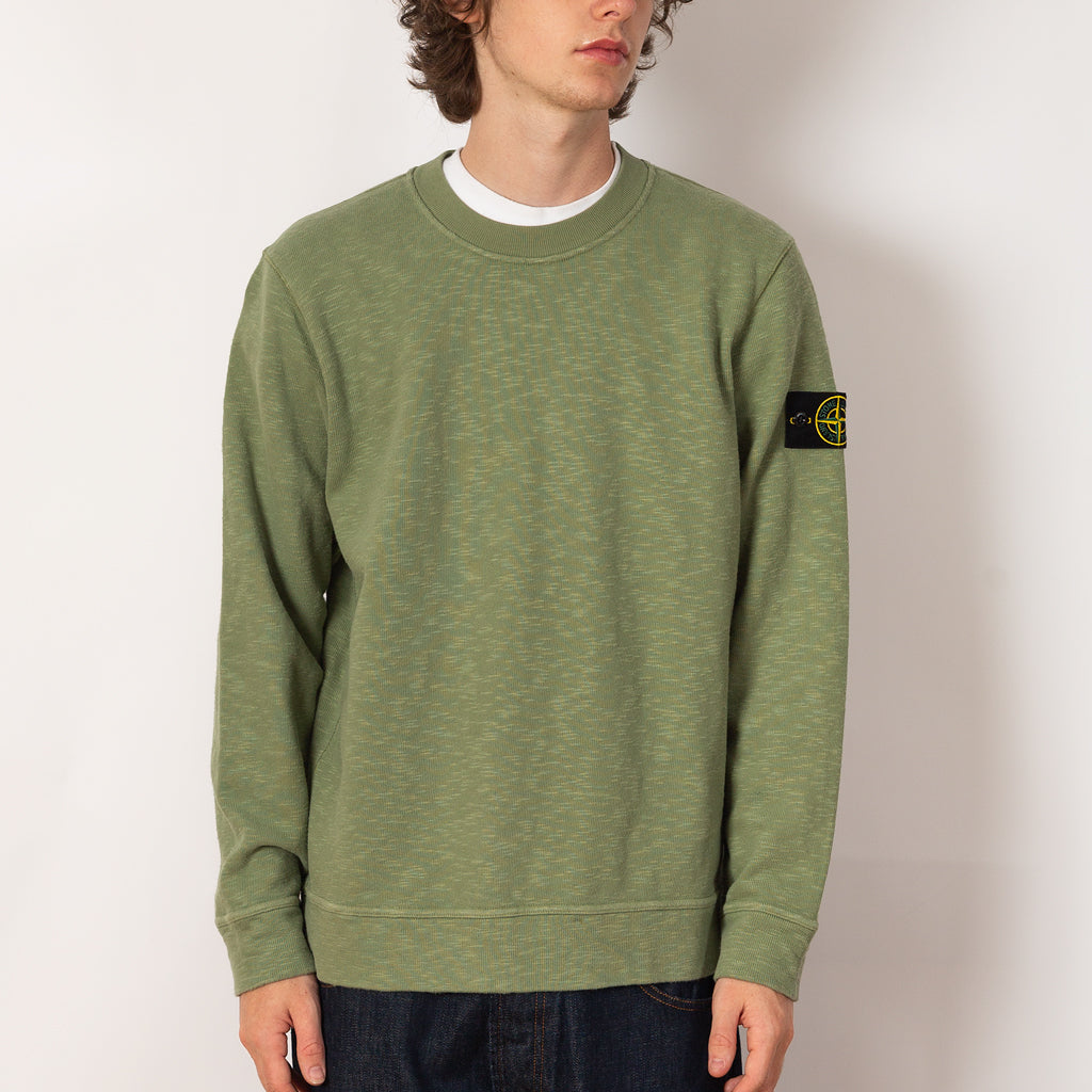 Crew Neck Slub - Sage - V0055