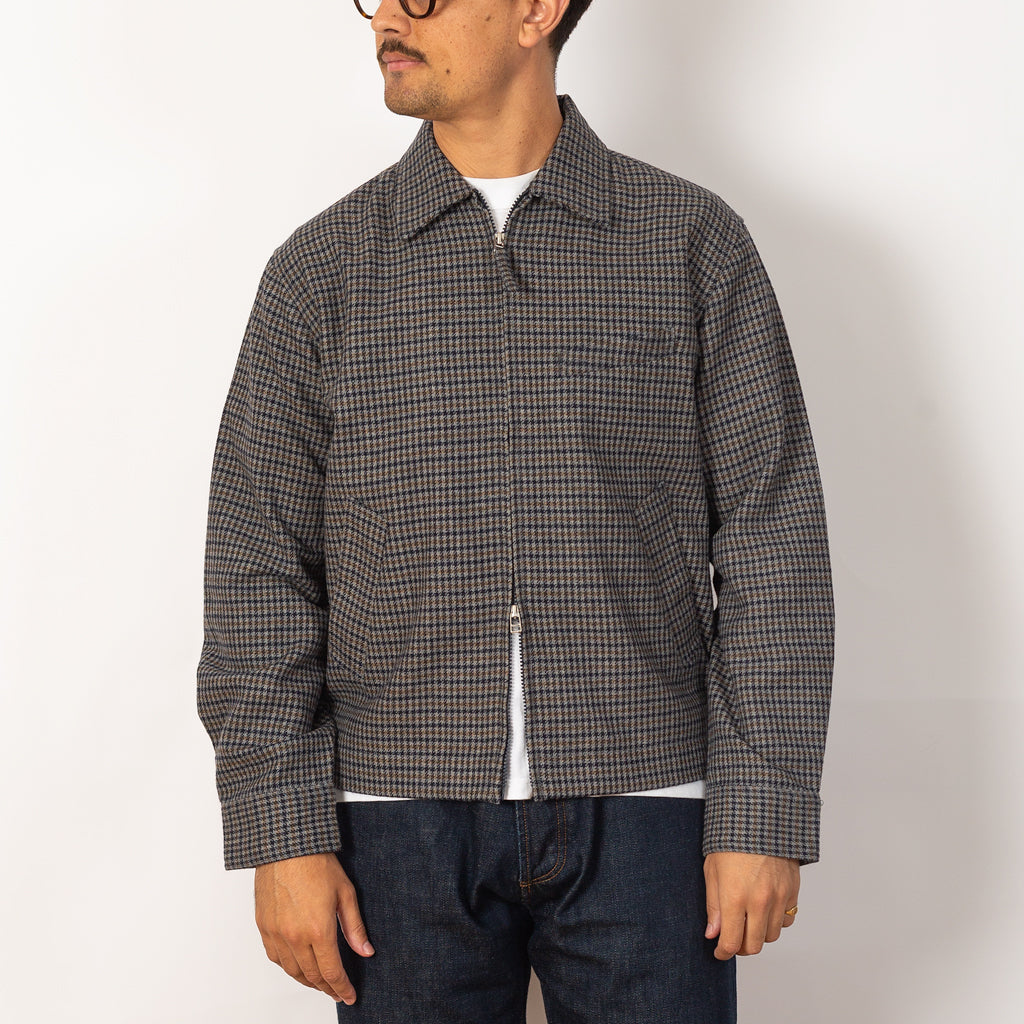 Windcheater Jacket - Houndstooth Wool Charcoal