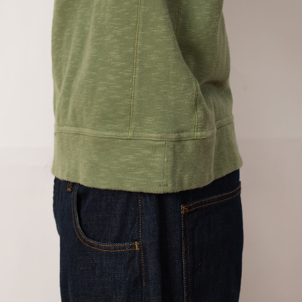 Crew Neck Slub - Sage - V0055