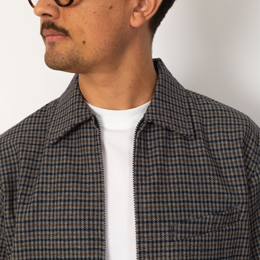 Windcheater Jacket - Houndstooth Wool Charcoal
