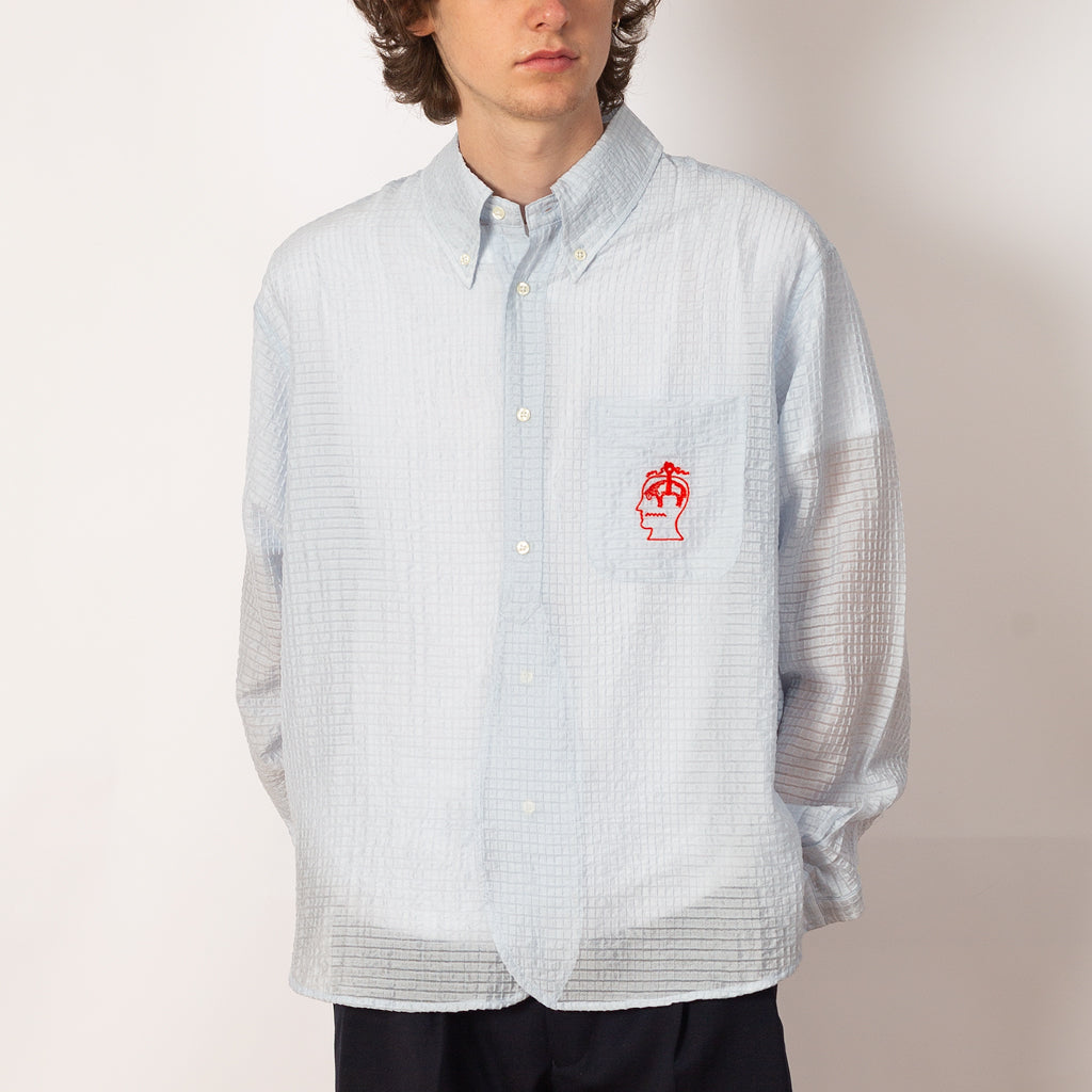 Brooks Brothers Half Placket Oxford Shirt - Ice