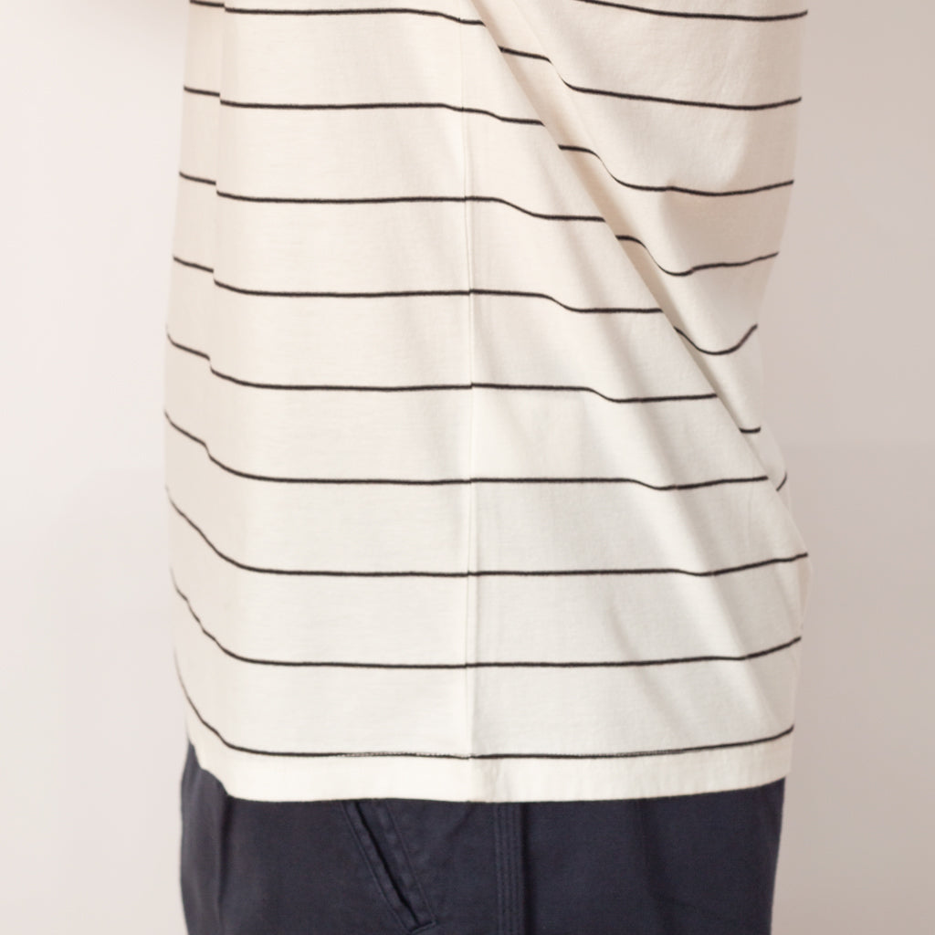 Micro Stripe Tee - Ecru Black Grape