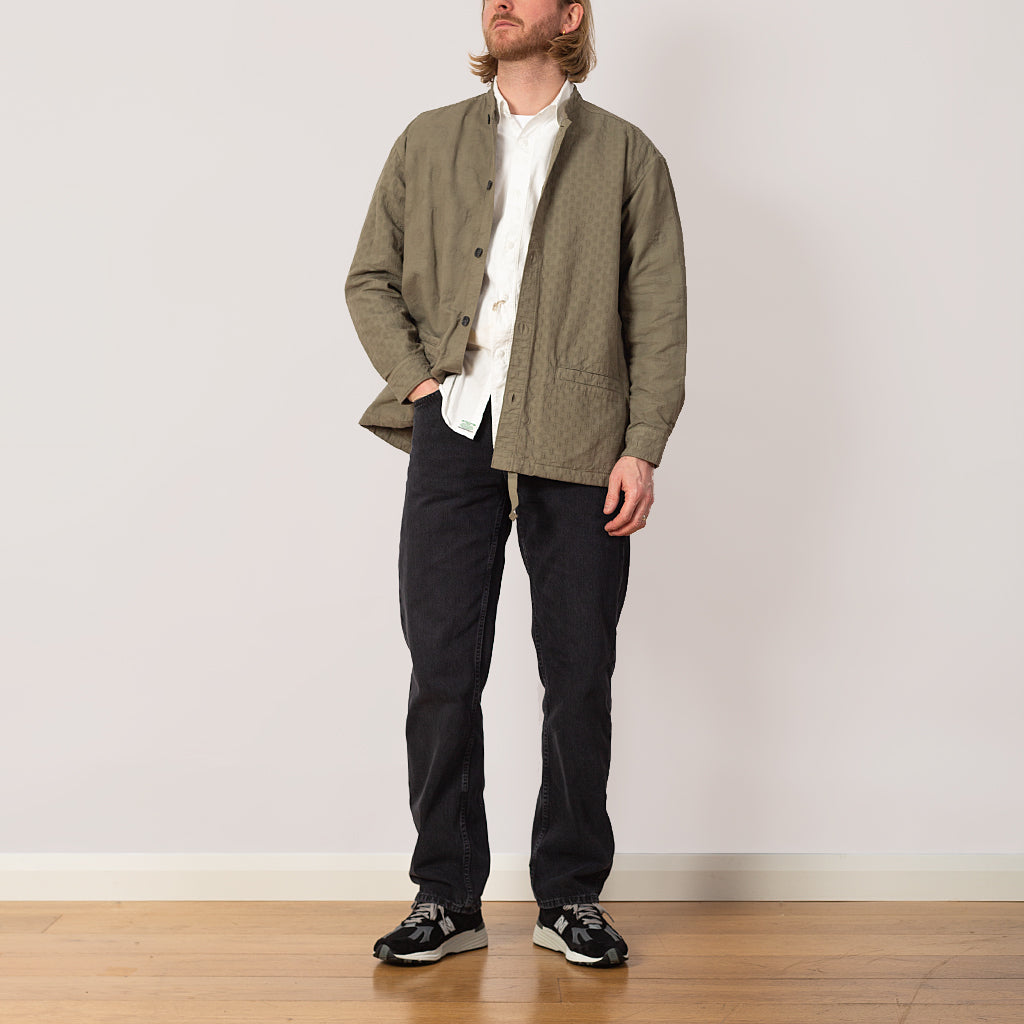 Stand Collar Shirt Jacket - Olive
