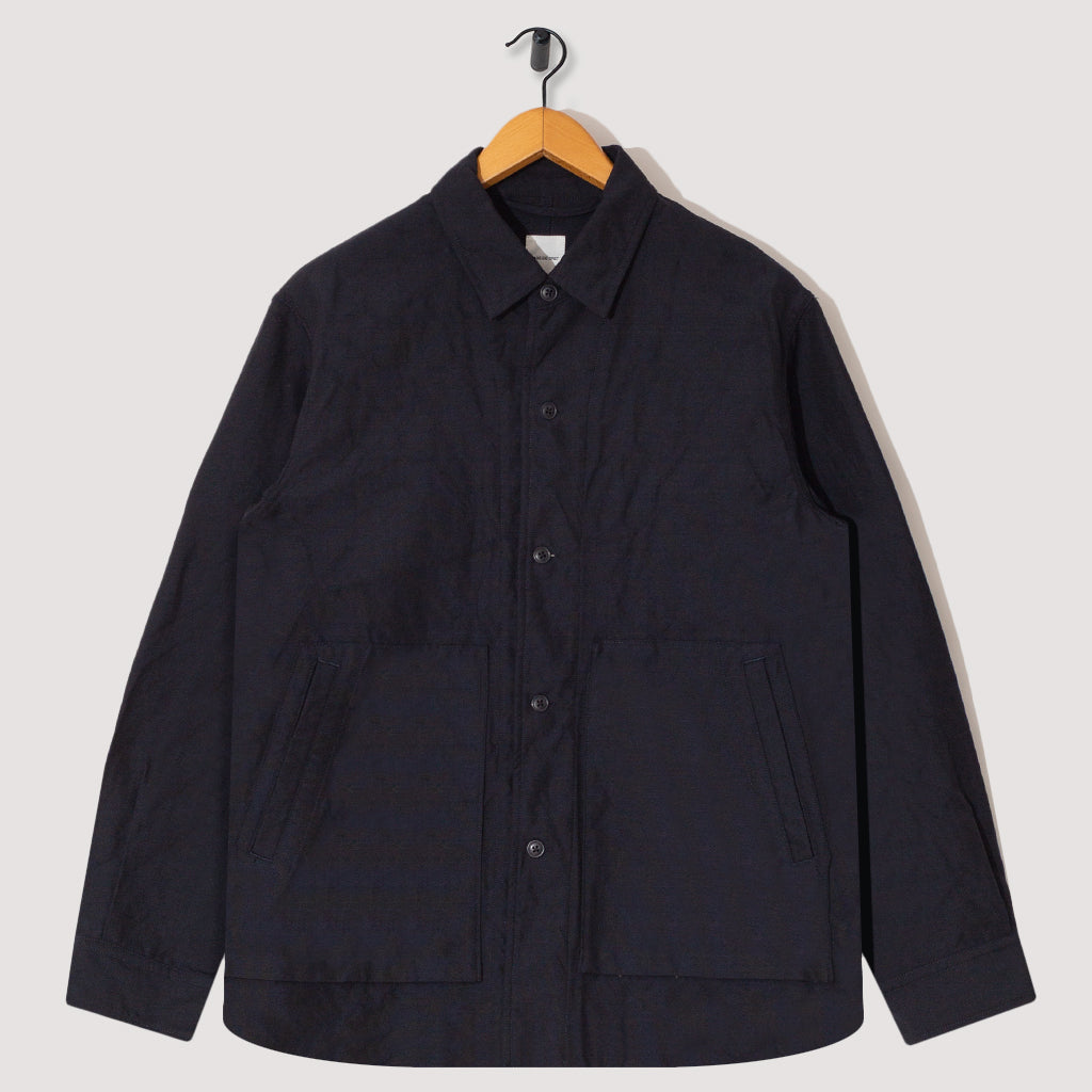 High Density Oxford Shirt Jacket Navy Sage De Cret Peggs