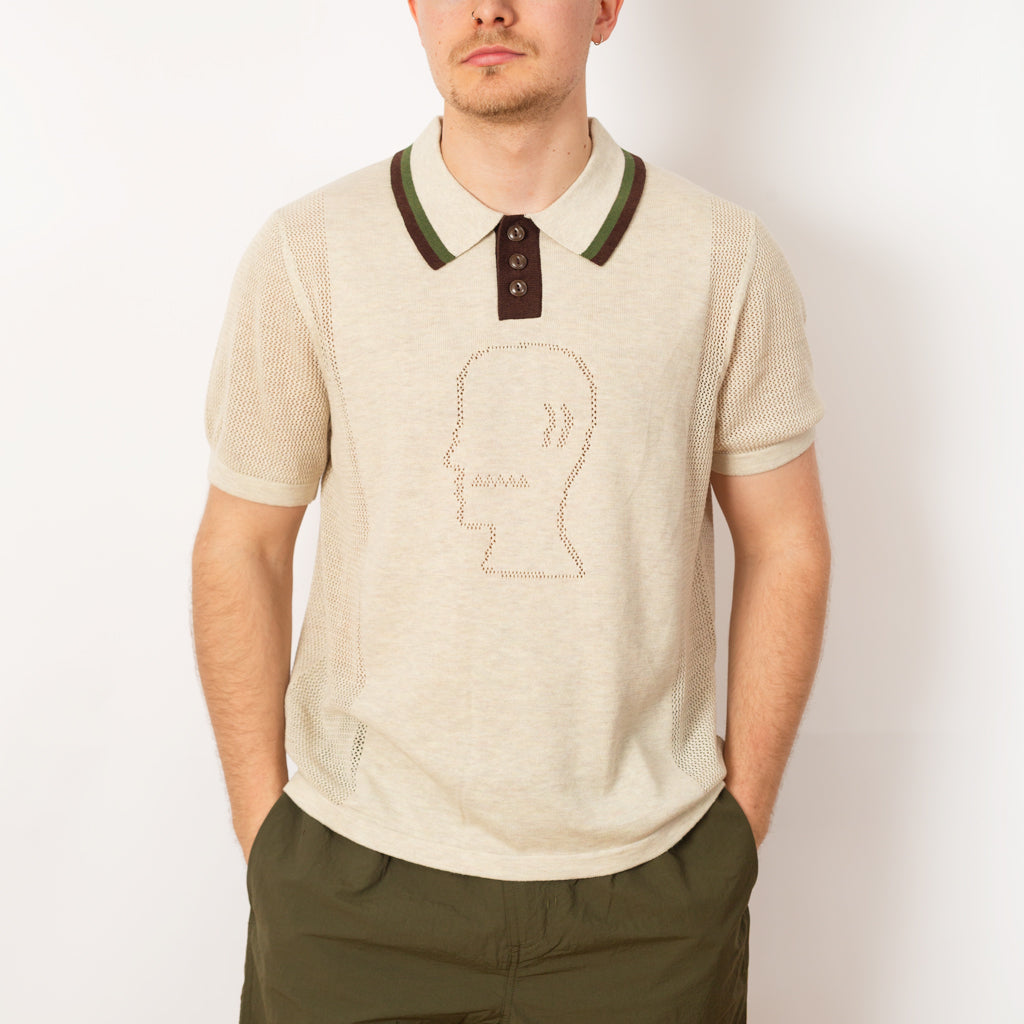 Logo Head Pointelle Polo - Natural