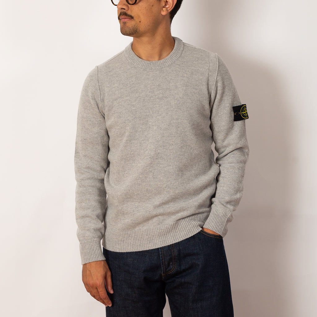 Lambswool Crew Knit - Polvere Melange - V0M64