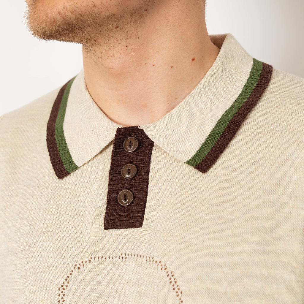 Logo Head Pointelle Polo - Natural