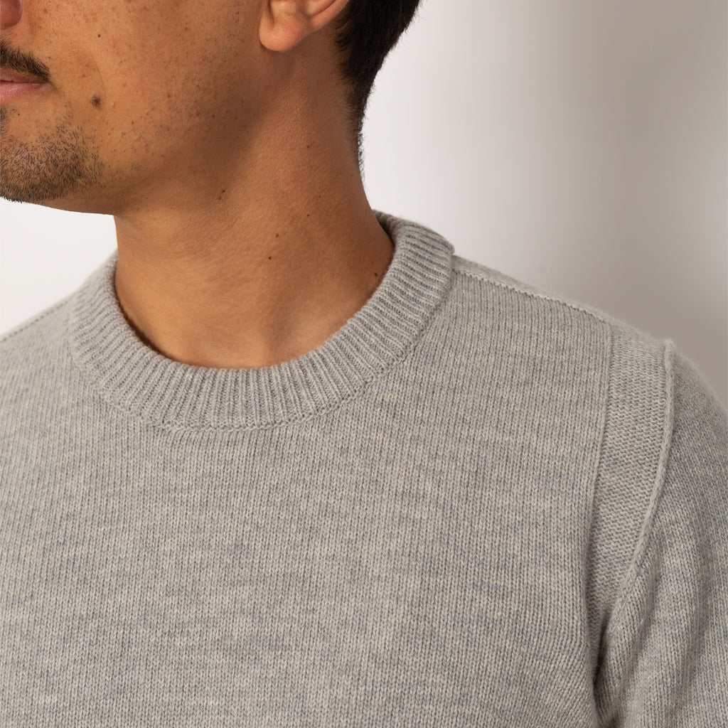 Lambswool Crew Knit - Polvere Melange - V0M64