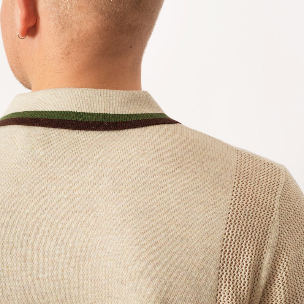 Logo Head Pointelle Polo - Natural