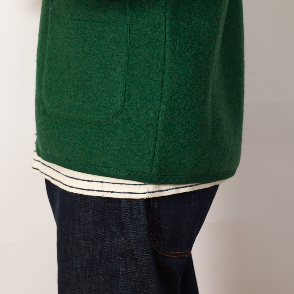 Wool Fleece Cardigan - Green