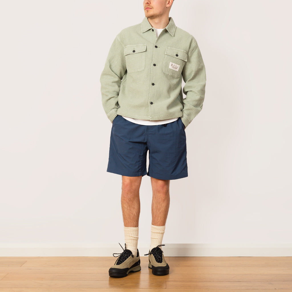Waffle Button Front Shirt - Stone